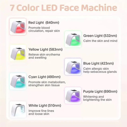 LED Light Therapy Face Mask, 7 Color Photon Therapy Facial Machine for Acne, Wrinkles & Skin Rejuvenation — Portable Red Light Therapy Device for Home Use